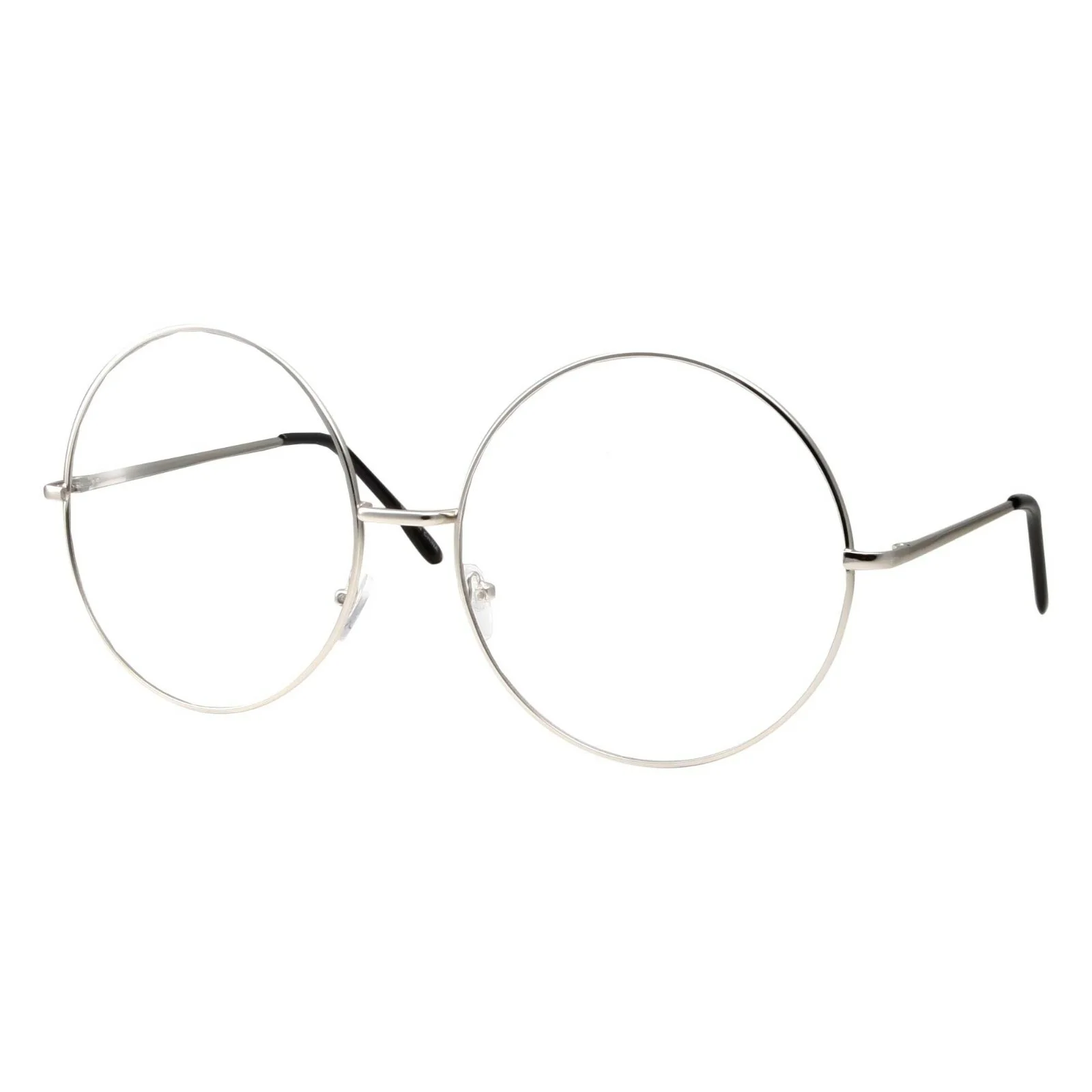 grinderPUNCH Super Sized Fashion Glasses Round Circle Frame with Clear Lens