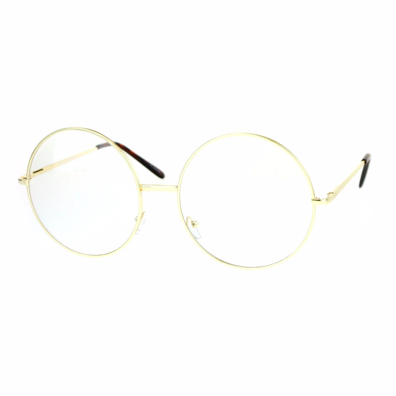 Oversized XL Big BOHO Round Circle Clear METAL Aviator Large Eyeglasses 033 XXL 3
