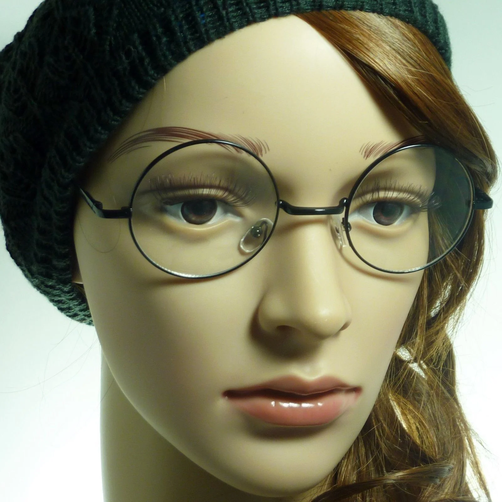 RETRO Round Oversized Circle Metal Frame Trendy Clear Lens Eye Glasses BLACK 2