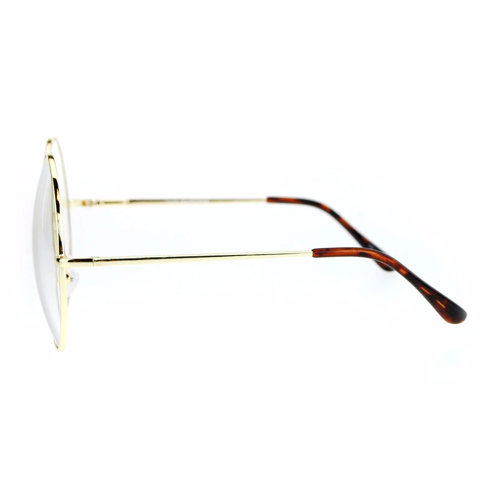 SUPER OVERSIZED Clear Lens Glasses Round Circle Metal Frame UV 400 2